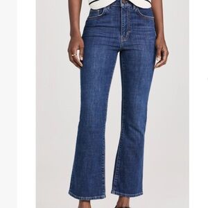 La Ligne Medium Blue Cropped Flare Jeans